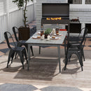 Metal Dining Chairs Set of 4 with Removable Backrest for Dining Room Restaurant Living Room