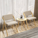 Set of 2 Folding Kitchen Dining Chairs with Rubber Wood Legs