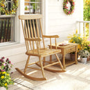 Rocking Chair with Solid Wooden Frame for Garden and Patio