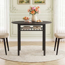 40" Round Dining Table with Storage Shelf for 4 People