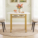 40" Round Dining Table with Storage Shelf for 4 People