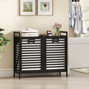Double Tilt-out Laundry Hamper with 2 Removable Bins-Natural