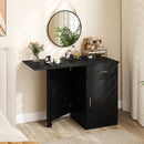 Folding Computer Desk with Drawer Mobile Home Office Desk with Cabinet