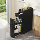 Small Bathroom Storage Cabinet 4-Tier with Slide Out Drawers on Casters