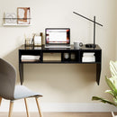 Wall-Mounted Computer Desk Floating Laptop Desk with 3 Storage Compartments