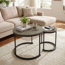 Set of 2 Modern Round Stacking Nesting Coffee Tables for Living Room