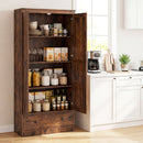 72 Inch Tall Kitchen Pantry Cabinet Farmhouse Wooden Cupboard with 2 Doors