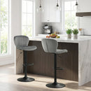 Adjustable Counter Height Chairs Set of 2 with Velvet Upholstered Backrests