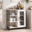Industrial Side Cabinet with Metal Mesh Door & 3 Shelves