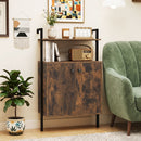 2-Door Wall Mount Bookshelf with Storage Cabinet