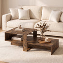2-Tier Coffee Table with Open Storage Shelf