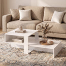 2-Tier Coffee Table with Open Storage Shelf