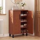 5-Tier Shoe Storage Cabinet Freestanding Wooden Shoe Rack Organizer