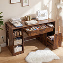 Sewing Table with Power Outlets and Storage Drawers