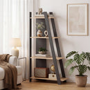 4-Tier Modern Bookshelf Wooden Vertical Display Book Shelf for Small Space