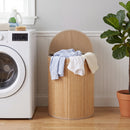 19 Gallon Bamboo Laundry Hamper with Zippered Lid