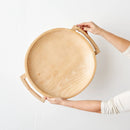 Swazi Round Wood Serving Platter by Kanju Interiors