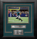 Jalen Hurts Running Action Philadelphia Eagles 11x14 Framed Football Photo with Engraved Autograph by Dynasty Sports & Framing