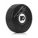 James Van Riemsdyk Autographed Philadelphia Flyers Hockey Logo Puck by Dynasty Sports & Framing