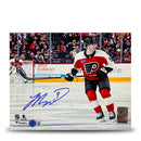 Jamie Drysdale in Action Philadelphia Flyers Autographed 8" x 10" Hockey Photo by Dynasty Sports & Framing