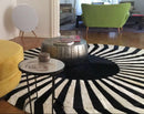 JAPAN SUN – Round Cowhide Rug in Black and White for Trade Professionals