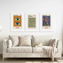Yayoi Kusama Exhibition Wall Art Set of 3 Prints by Wall Art Set