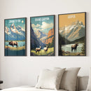 Grand Canyon, Jasper, Grand Teton. National Park Wall Art by Wall Art Set