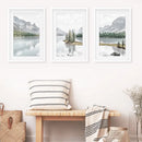 Jasper National Park Mountain Lake Triptych. Canada Nature by Wall Art Set