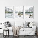 Jasper National Park Mountain Lake Triptych. Canada Nature by Wall Art Set