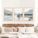 Jasper National Park Mountain Lake Triptych. Canada Nature by Wall Art Set
