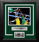 Jaylen Brown Dunks Over LeBron Boston Celtics 8x10 Framed Basketball Photo with Engraved Autograph by Dynasty Sports & Framing