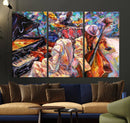 Jazz Trio Art Canvas Print - Colorful Abstract Musician by MyGreatCanvas | Canvas Wall Art Prints | Photo Prints & Wall Decor