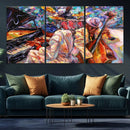 Jazz Trio Art Canvas Print - Colorful Abstract Musician by MyGreatCanvas | Canvas Wall Art Prints | Photo Prints & Wall Decor