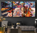 Jazz Trio Art Canvas Print - Colorful Abstract Musician by MyGreatCanvas | Canvas Wall Art Prints | Photo Prints & Wall Decor