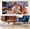 Jazz Trio Art Canvas Print - Colorful Abstract Musician by MyGreatCanvas | Canvas Wall Art Prints | Photo Prints & Wall Decor