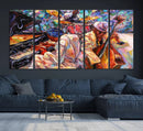 Jazz Trio Art Canvas Print - Colorful Abstract Musician by MyGreatCanvas | Canvas Wall Art Prints | Photo Prints & Wall Decor