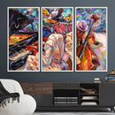 Jazz Trio Art Canvas Print - Colorful Abstract Musician by MyGreatCanvas | Canvas Wall Art Prints | Photo Prints & Wall Decor