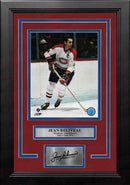 Jean Beliveau in Action Montreal Canadiens 8" x 10" Framed Hockey Photo with Engraved Autograph by Dynasty Sports & Framing