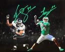 Jeremiah Trotter, Sr. & Jr. Blackout Philadelphia Eagles Dual-Autographed 16" x 20" Football Photo by Dynasty Sports & Framing