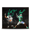 Jeremiah Trotter, Sr. & Jr. Blackout Philadelphia Eagles Dual-Autographed 11" x 14" Football Photo by Dynasty Sports & Framing