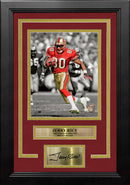 Jerry Rice San Francisco 49ers 8" x 10" Framed Football Spotlight Photo with Engraved Autograph by Dynasty Sports & Framing