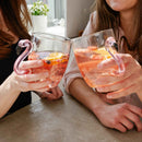 3D Flamingo Glass Mugs by Jersey Art Glass