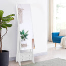 Freestanding Full Length LED Mirrored Jewelry Armoire with 6 Drawers by LJGDeals
