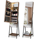 Lockable Freestanding Jewelry Organizer with Full-Length Frameless Mirror by LJGDeals