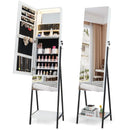 Lockable Freestanding Jewelry Organizer with Full-Length Frameless Mirror by LJGDeals