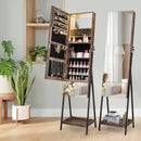 Lockable Freestanding Jewelry Organizer with Full-Length Frameless Mirror by LJGDeals