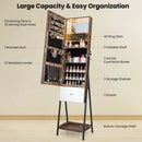 Lockable Freestanding Jewelry Organizer with Full-Length Frameless Mirror by LJGDeals