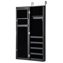 Jewelry Cabinet Wall or Door Mounted Jewelry Armoire with Full-Length Mirror-Black by DirectDeals