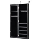 Jewelry Cabinet Wall or Door Mounted Jewelry Armoire with Full-Length Mirror-Black by LJGDeals
