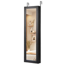 Jewelry Cabinet Wall or Door Mounted Jewelry Armoire with Full-Length Mirror-Black by LJGDeals